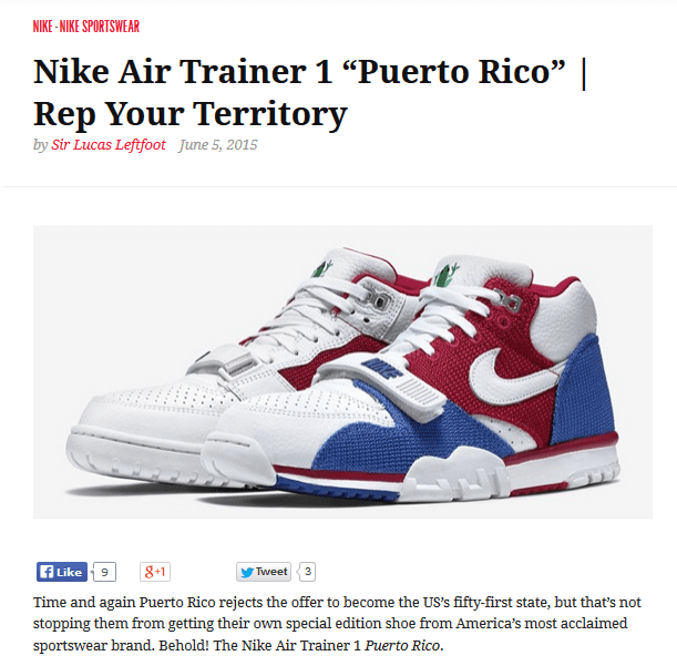 Nike Introduces New Puerto Rico Air Trainer - Puerto Rico Report