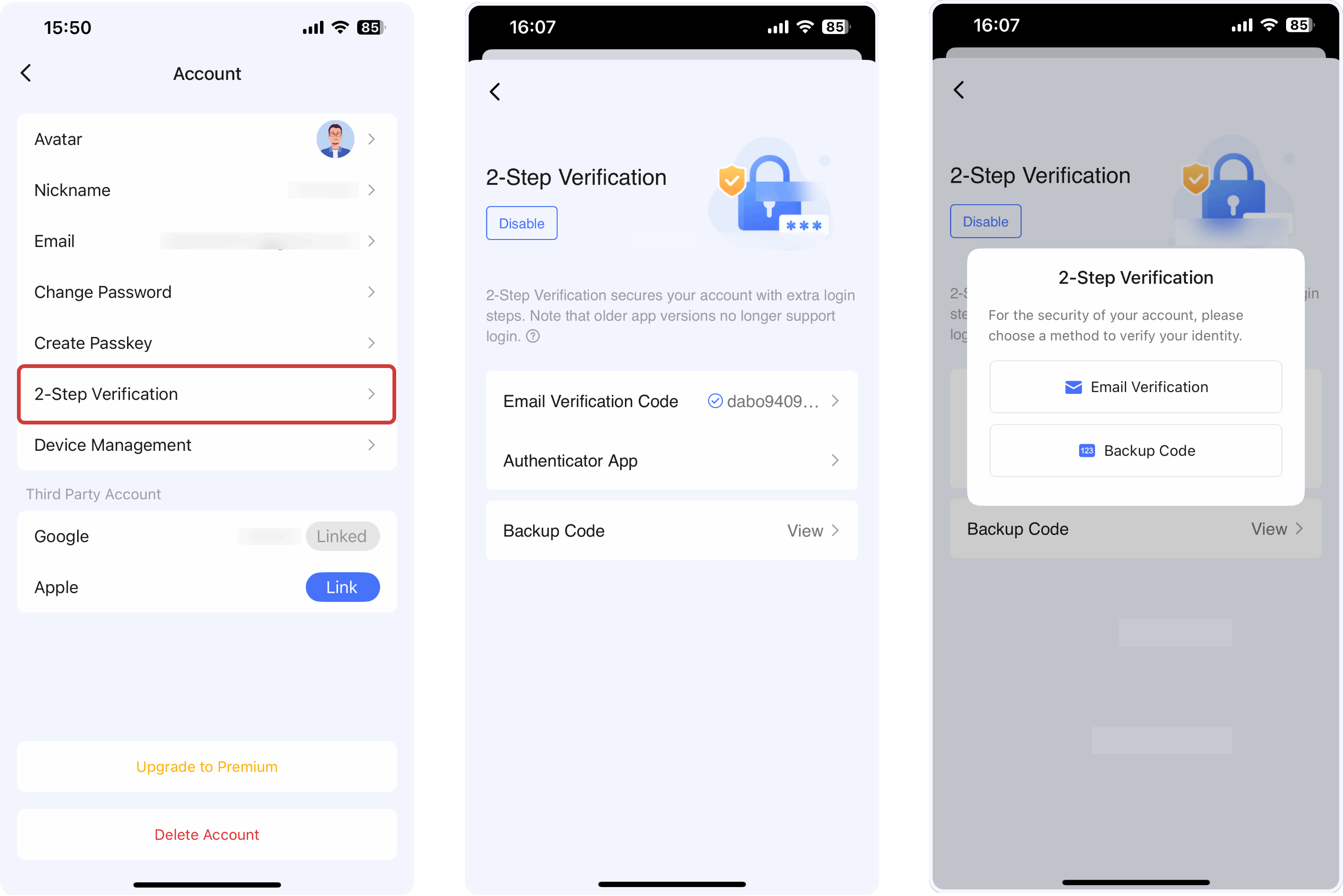 Go To Profile Settings Account Two Step Select 