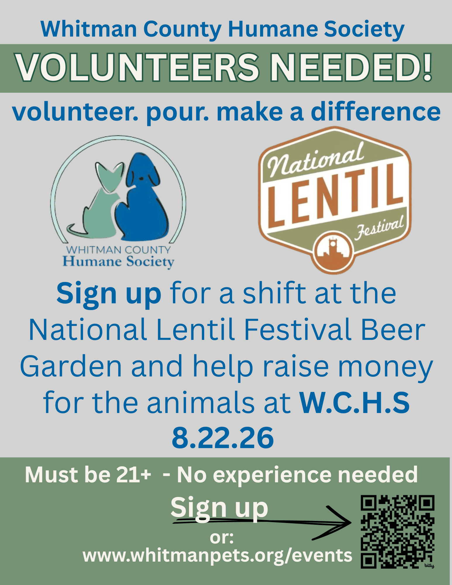 WCHS Needs Help From Volunteers to Earn $4,000 at Pullman’s National Lentil Festival