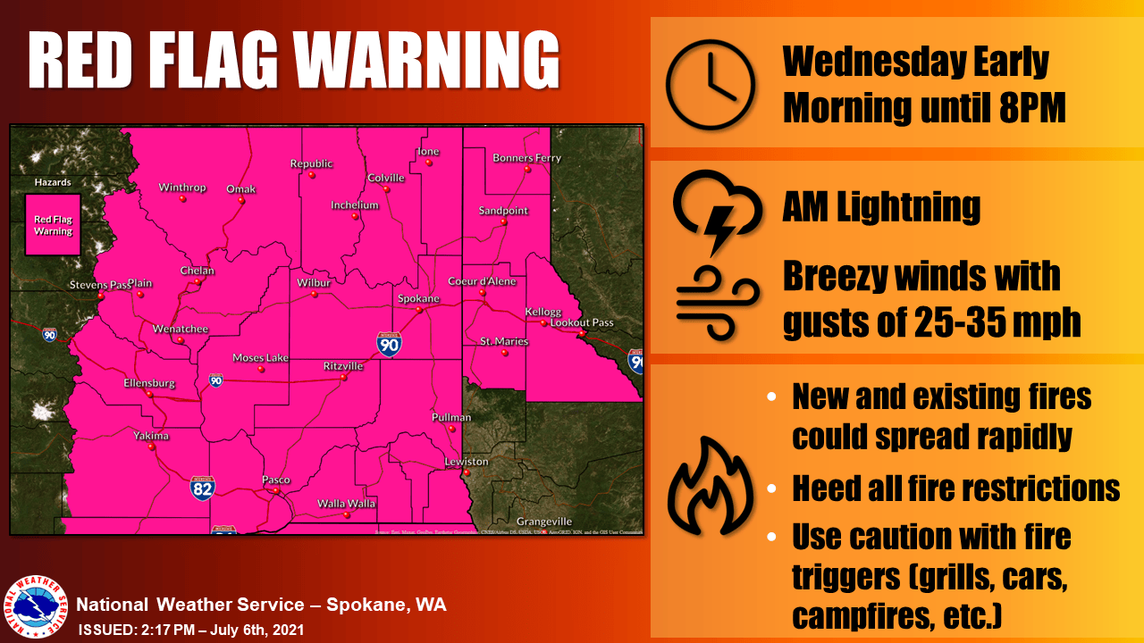 Red Flag Warning Now Issued For Whitman County For High Wildfire Danger ...