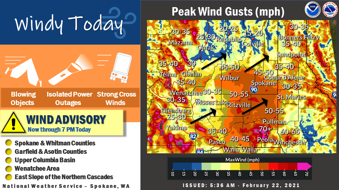 Wind Advisory Issued Potential Gusts Up To 55 MPH – Pullman Radio