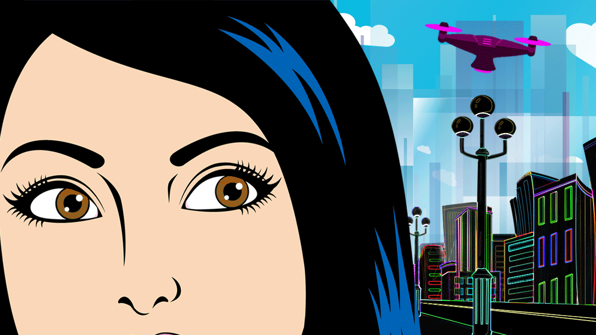 Ella y el dron: seguridad desde las alturas
