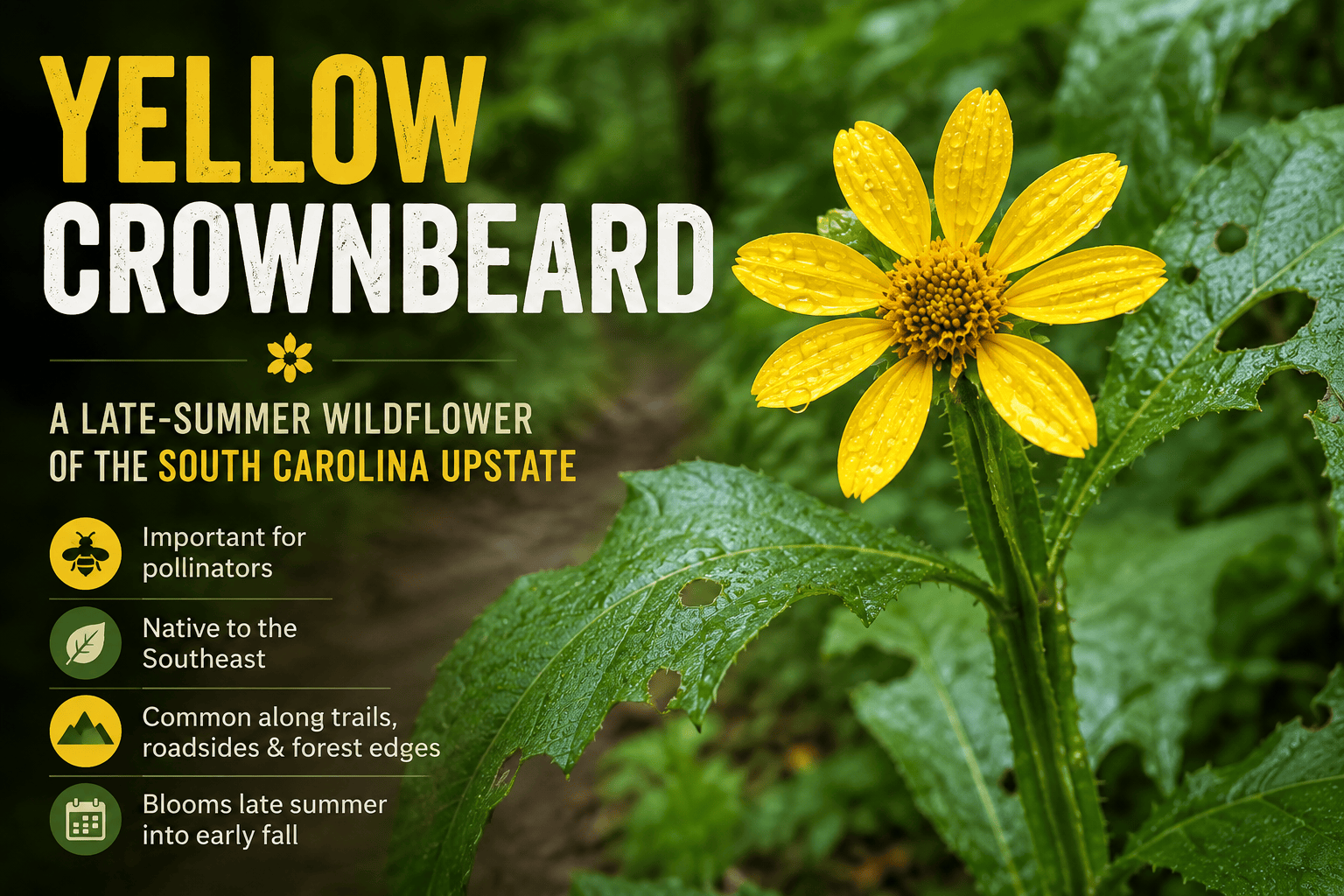 Yellow Crownbeard: A Late-Summer Wildflower of the South Carolina Upstate