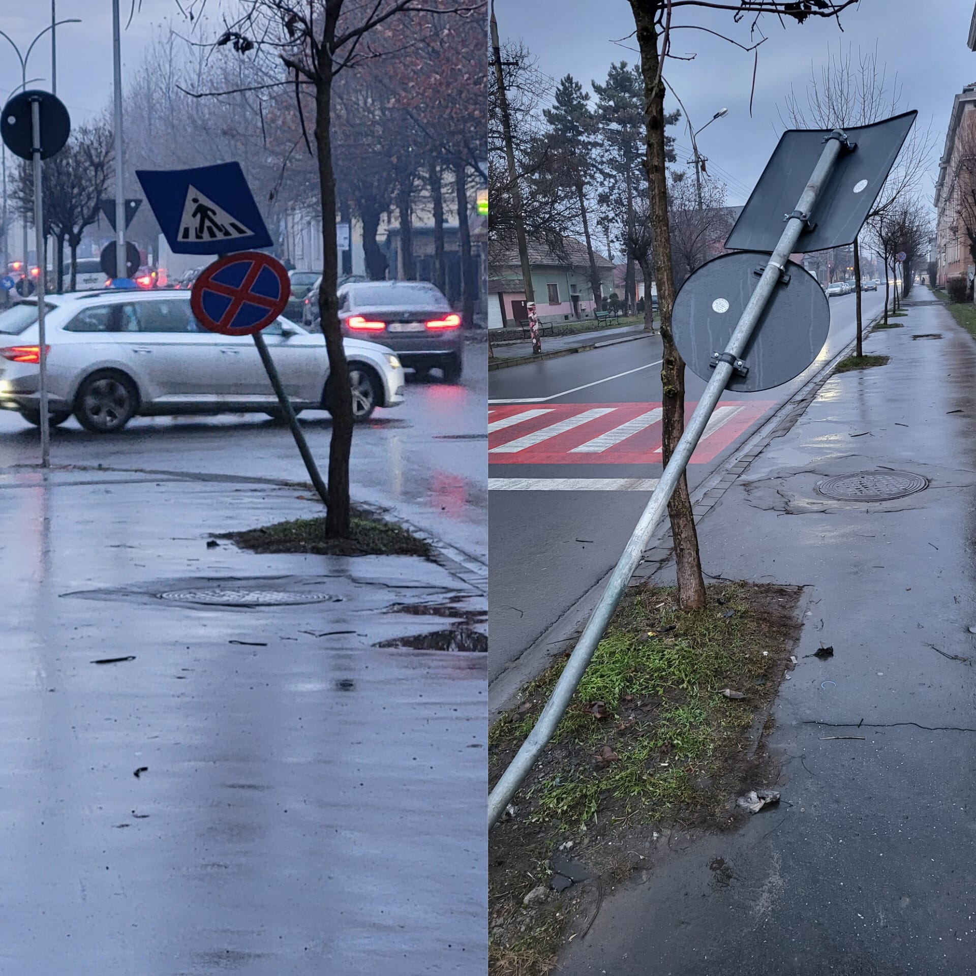 Punctul negru pentru întârzierea reabilitării indicatoarelor deteriorate, situație ce poate duce la provocarea de accidente