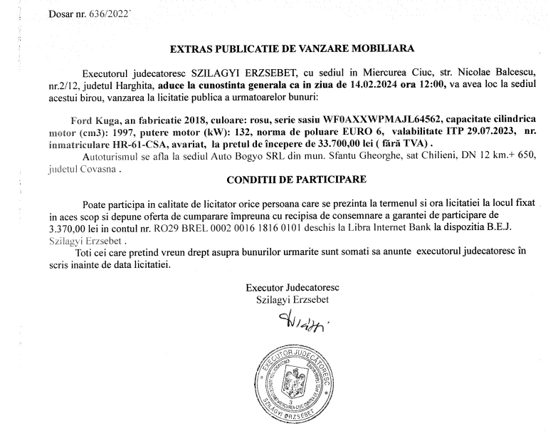 Extras publicatie de vanzare imobiliara