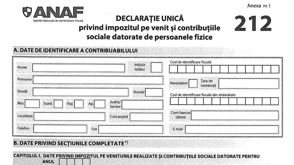 Noul formular al declarației unice