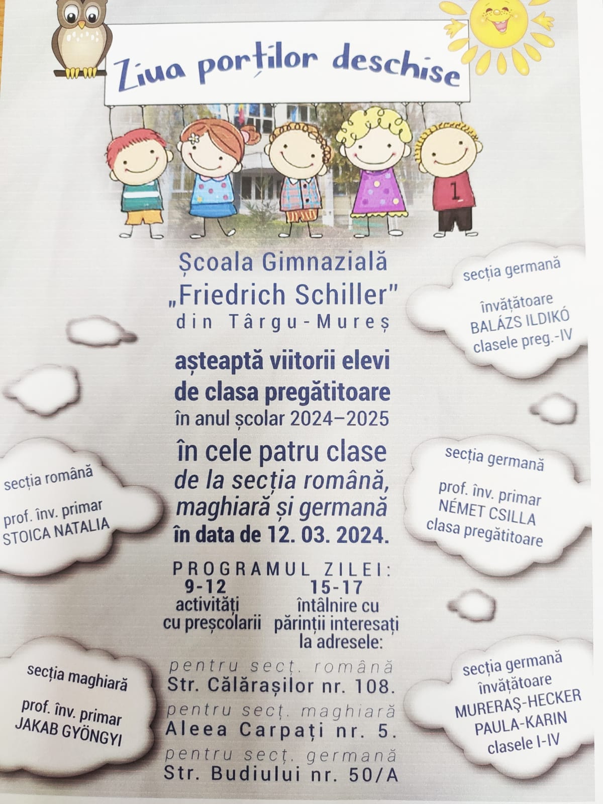 “Ziua porţilor deschise” la Școala Gimnazială „Friedrich Schiller”,