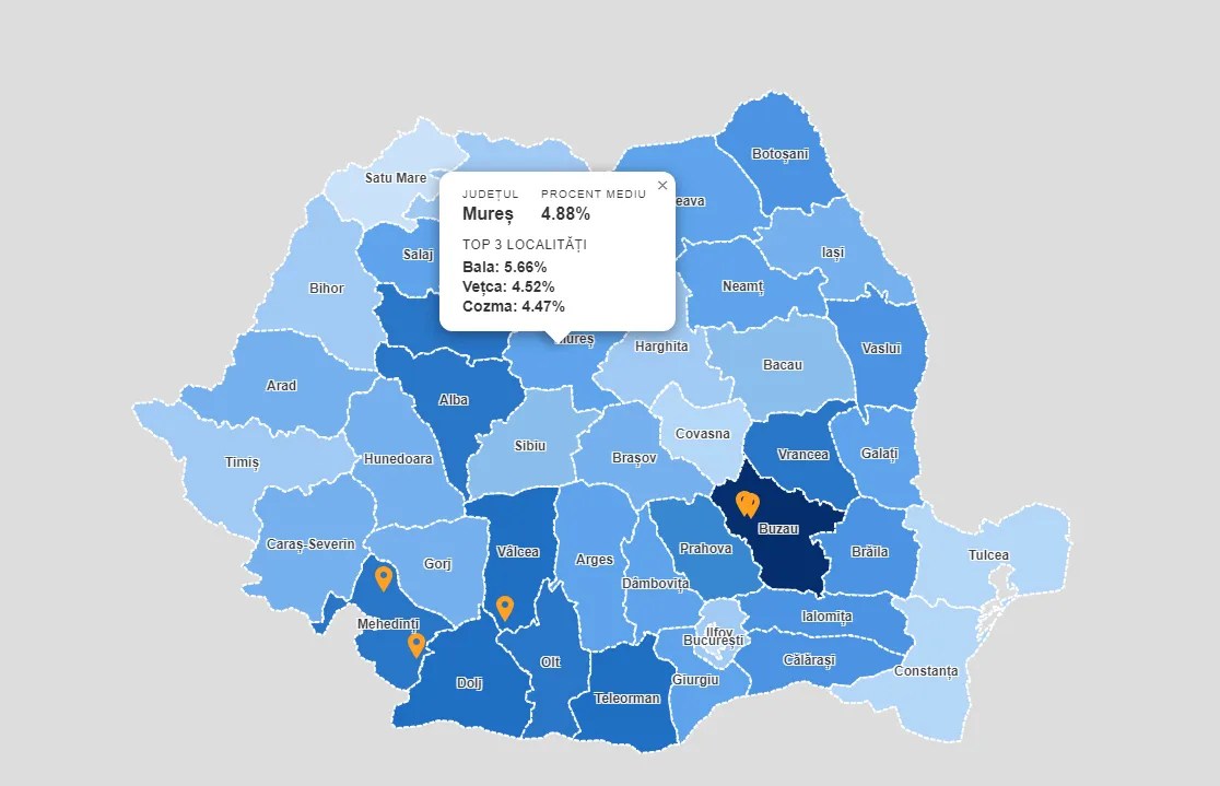 Punctul alb pentru localitățile mureșene care au descoperit secretul longevității