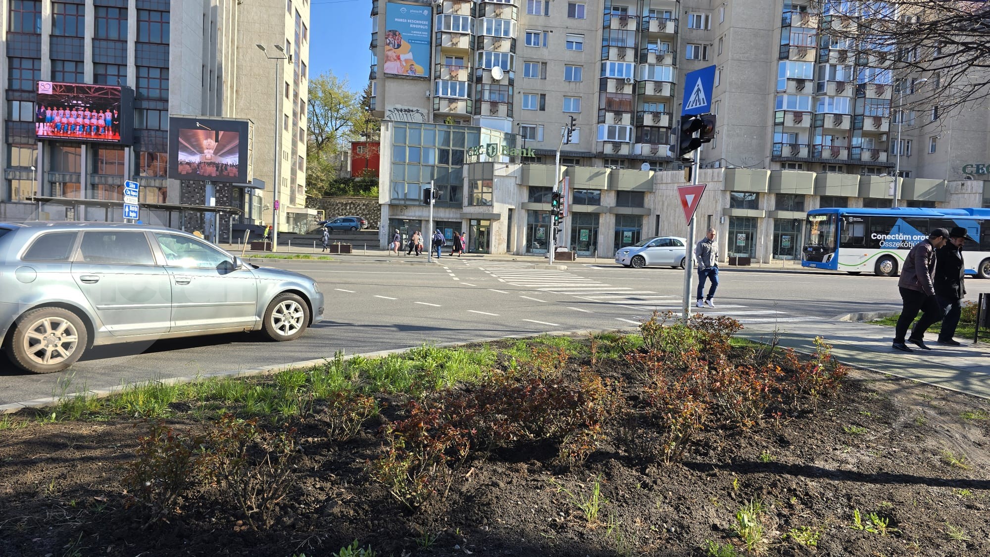 Pieton în pericol la Târgu Mureș! Cu un pasaj subteran funcțional pietonii complică o intersecție aglomerată traversând pe stradă