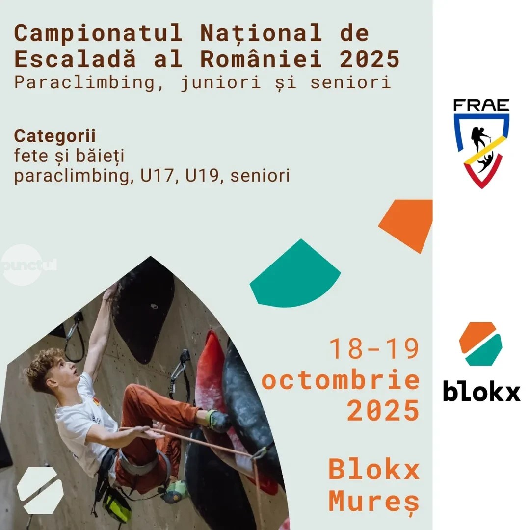 Târgu Mureș, capitala escaladei. Campionatul Național aduce elita cățărătorilor la Blokx