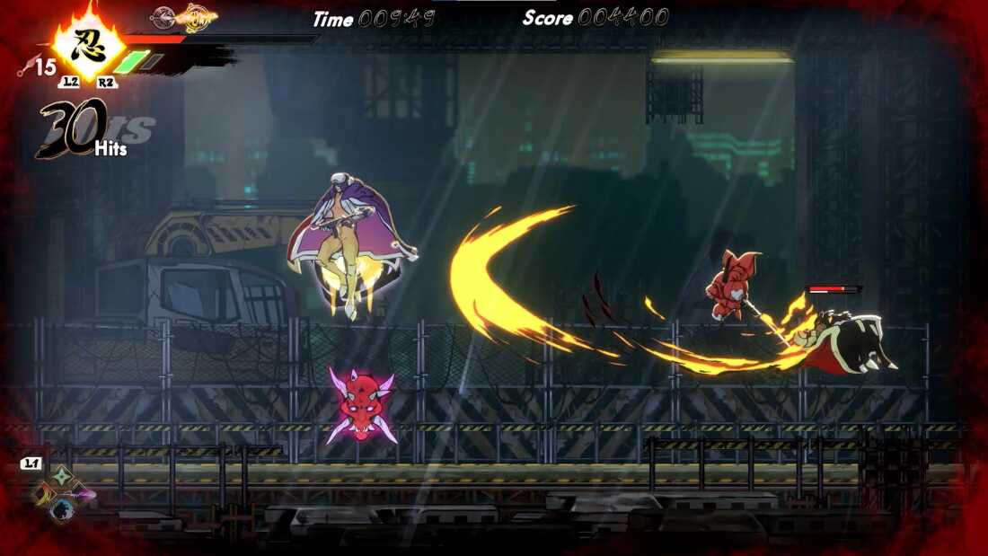 A screenshot of Shinobi: Art of Vengeance with the kill counter and combat shown