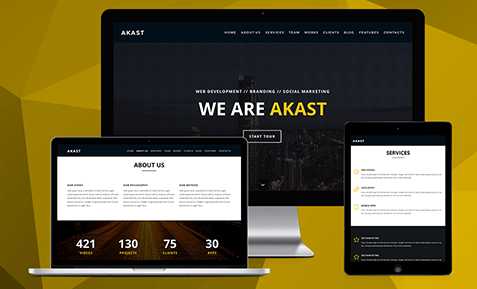 Akast one page wordpress theme