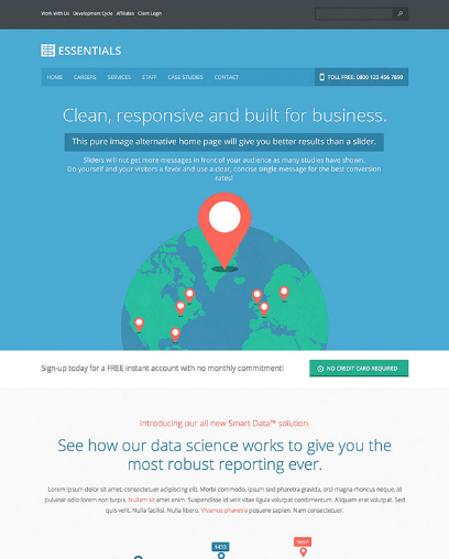 Business Essentials one page wordpress theme