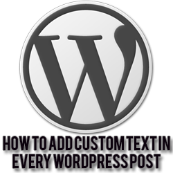 How to add custom text in every wordpress post