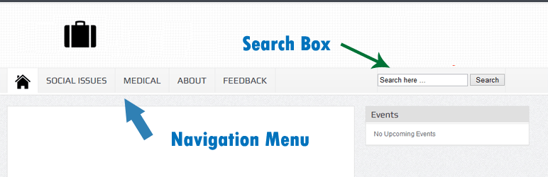 Search box on Navigation Menu