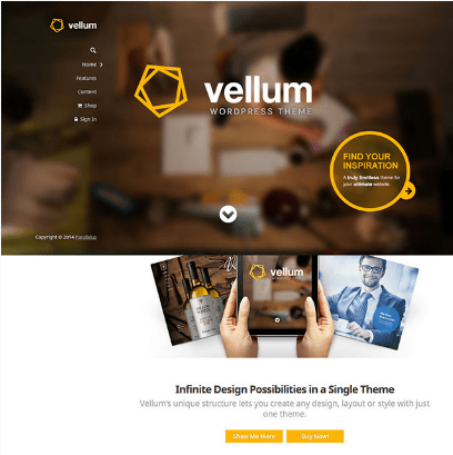 Vellum one page wordpress themes
