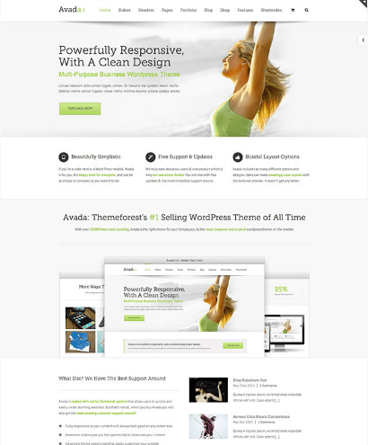 avada one page wordpress theme