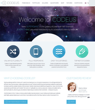 codeus one page wordpress themes