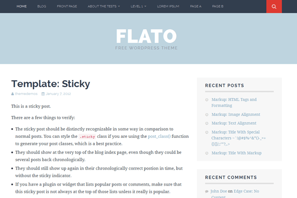 flato free blog wordpress theme