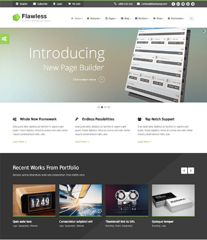flawless wordpress one page theme