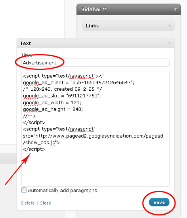 how to add adsense to wordpress blog