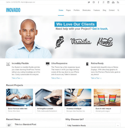 inovado one page wordpress theme