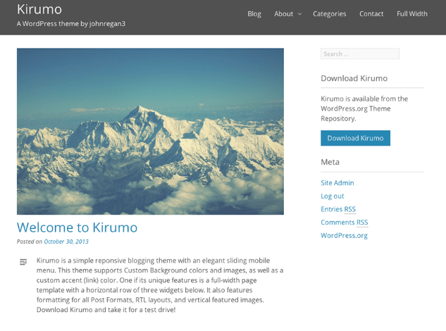 kirumo wordpress blog theme