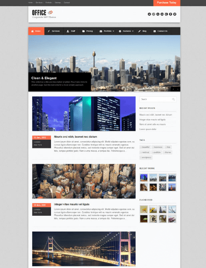 office one page wordpress theme