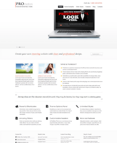 promotion one page wordpress theme