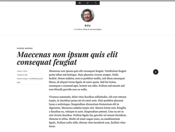 ryu wordpress theme