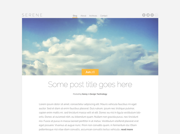 serene wordpress theme