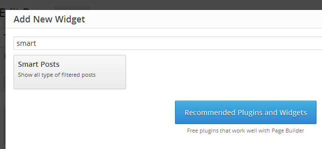 smart post widget selection with page builder