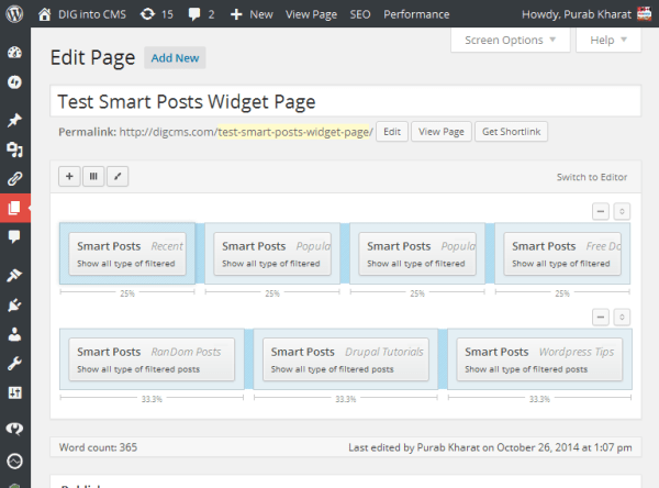 smart posts widget with page builder