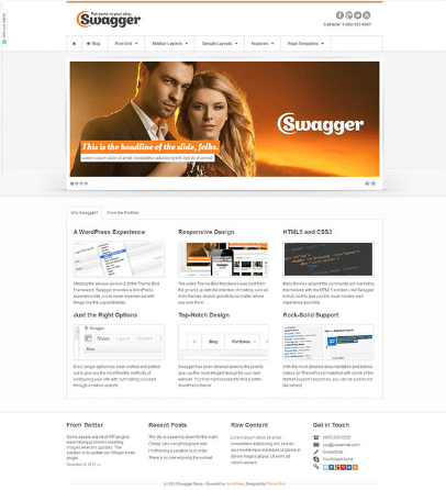 swagger one page wordpress theme