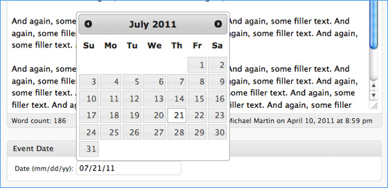 implement jquery UI datepicker in wordpress
