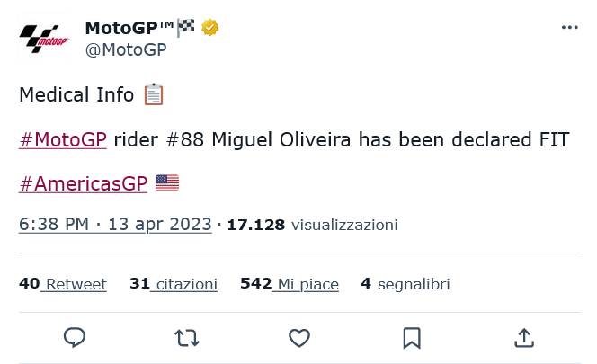 Miguel Oliveira geschikte GP Austin