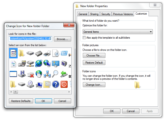 New folder customize