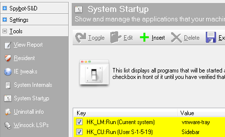 Spybot - Search & Destroy - System Startup