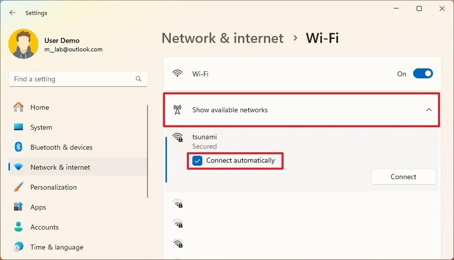 Windows 11 change Wi-Fi priority