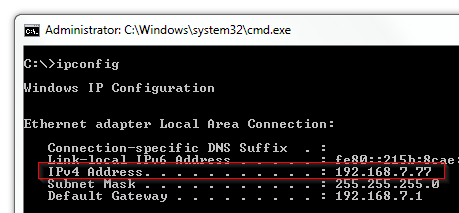 Windows - Command Prompt (CMD) ipconfig