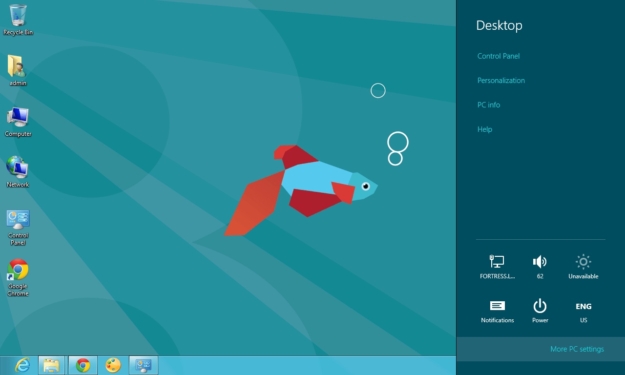 More PC Settings - Desktop - Windows 8