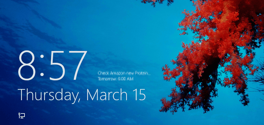 Lock screen - Windows 8