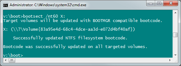 Bootsect nt60 Windows 8