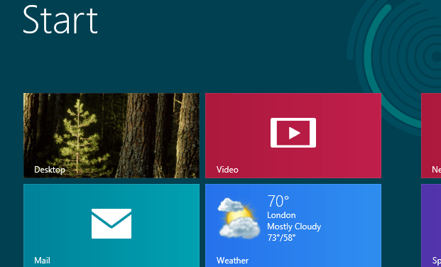 Windows 8 Start screen Desktop tile