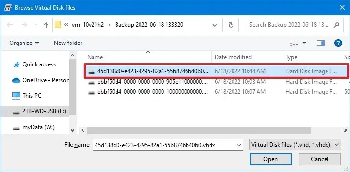 System image VHDX mount