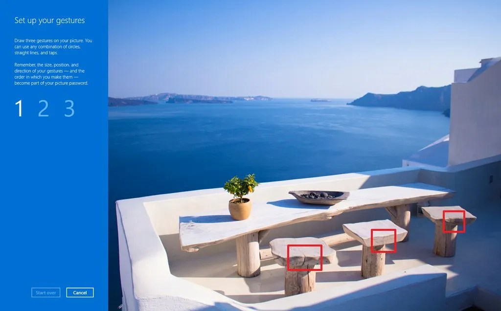 Create picture password gesture