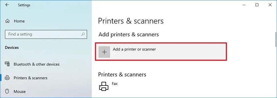 Add a printer or scanner