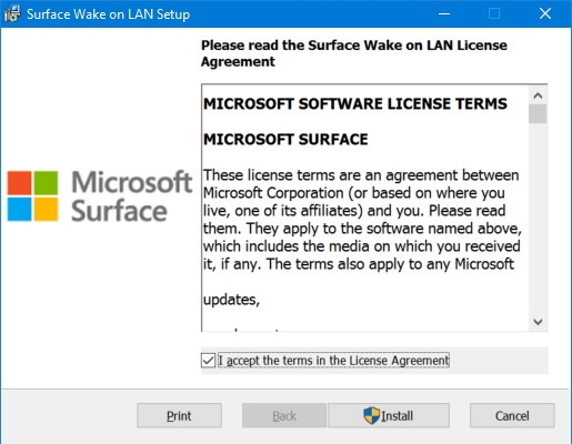 Surface Wake On Lan Setup