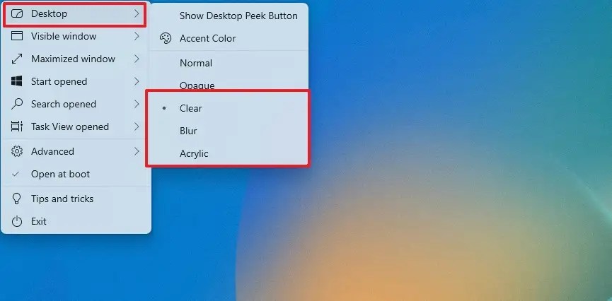 Windows 10 Taskbar clear
