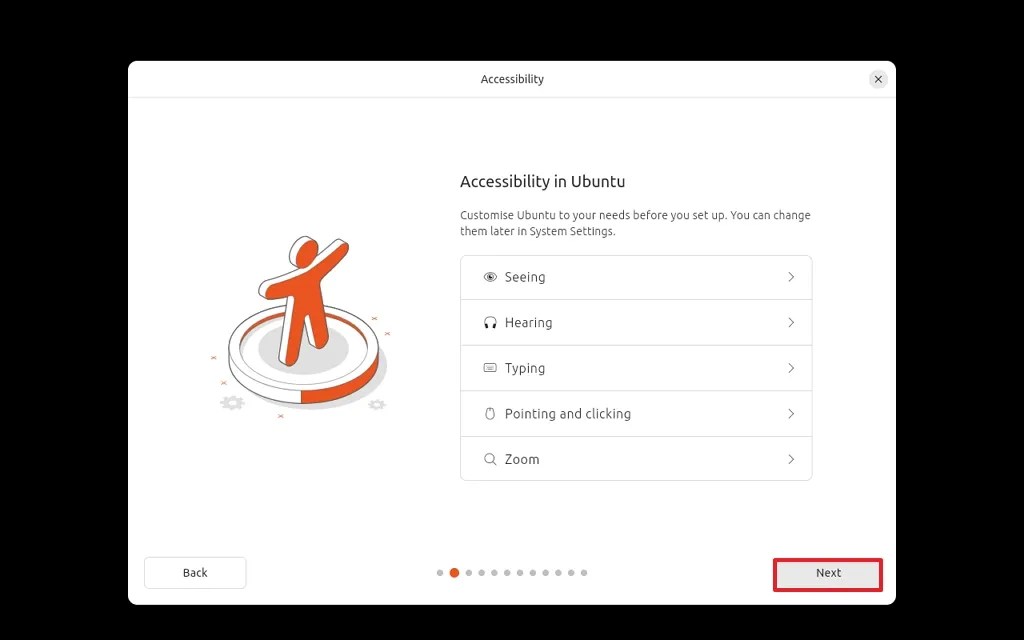 Linux install accessibility settings